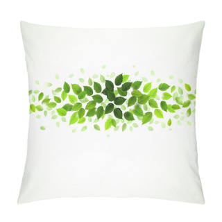 Personality  Branch With Fresh Green Leaves Pillow Covers