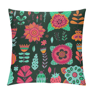 Personality  Set Of Colorful Flowers Pillow Covers