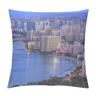 Personality  Waikiki And Honolulu Cityscape At Dawn Pillow Covers