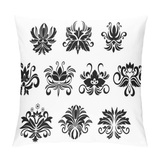 Personality  Retro Floral And Foliage Design Elements Pillow Covers