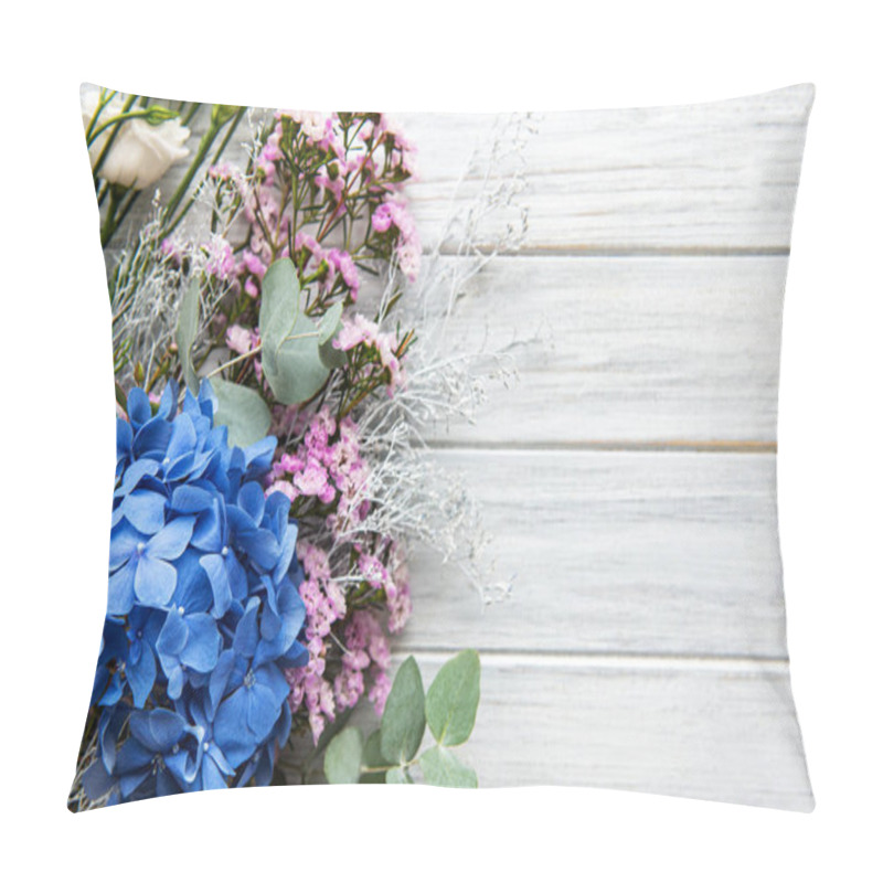 Personality  Blue hydrangea flowers pillow covers