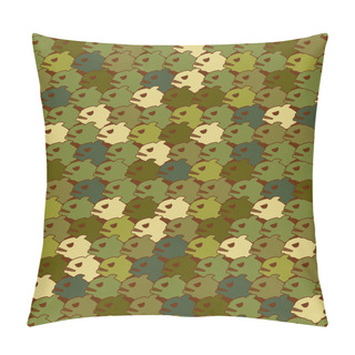 Personality Military Texture From Piranha. Army Seamless Pattern Evil Fish. Pillow Covers