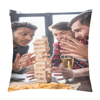 Personality  Men Playing Jenga Game Pillow Covers