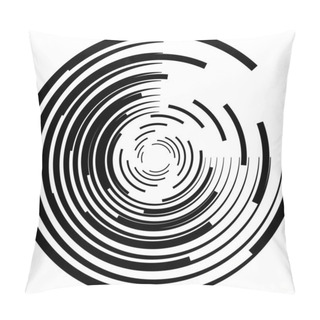 Personality  Overlaying Abstract Spiral, Swirl, Twirl Vector. Volute, Helix, Cochlear Vertigo Circular, Geometric Illustration. Abstract Circle Pillow Covers