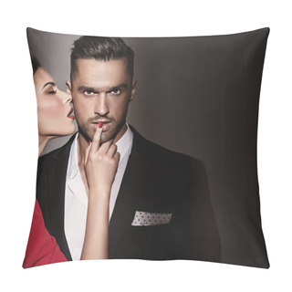 Personality  Sensual Elegant Woman Seducing A Handsome Man Pillow Covers