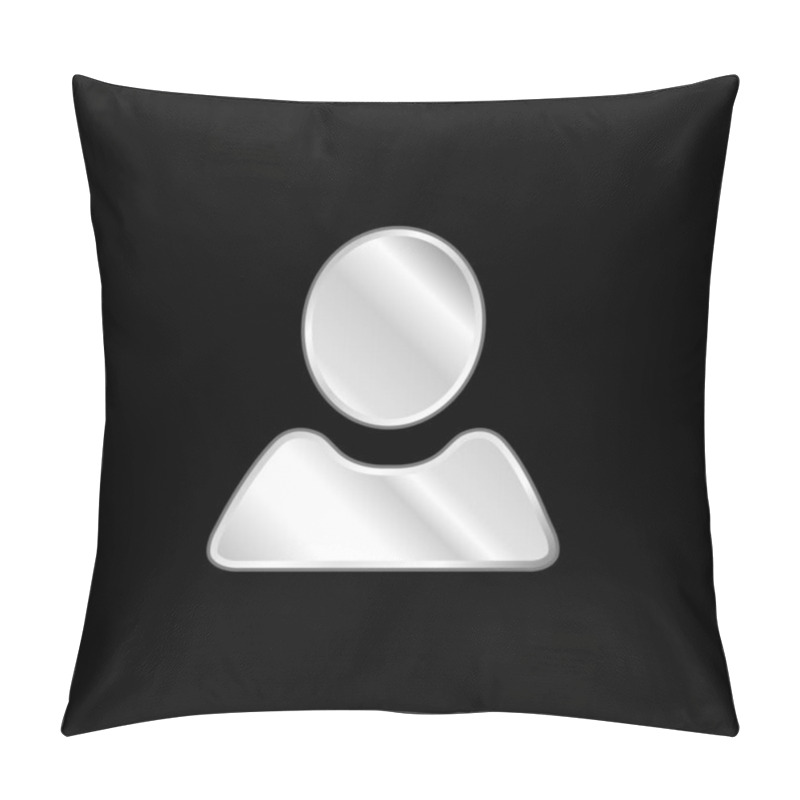 Personality  Black User Shape silver plated metallic icon pillow covers