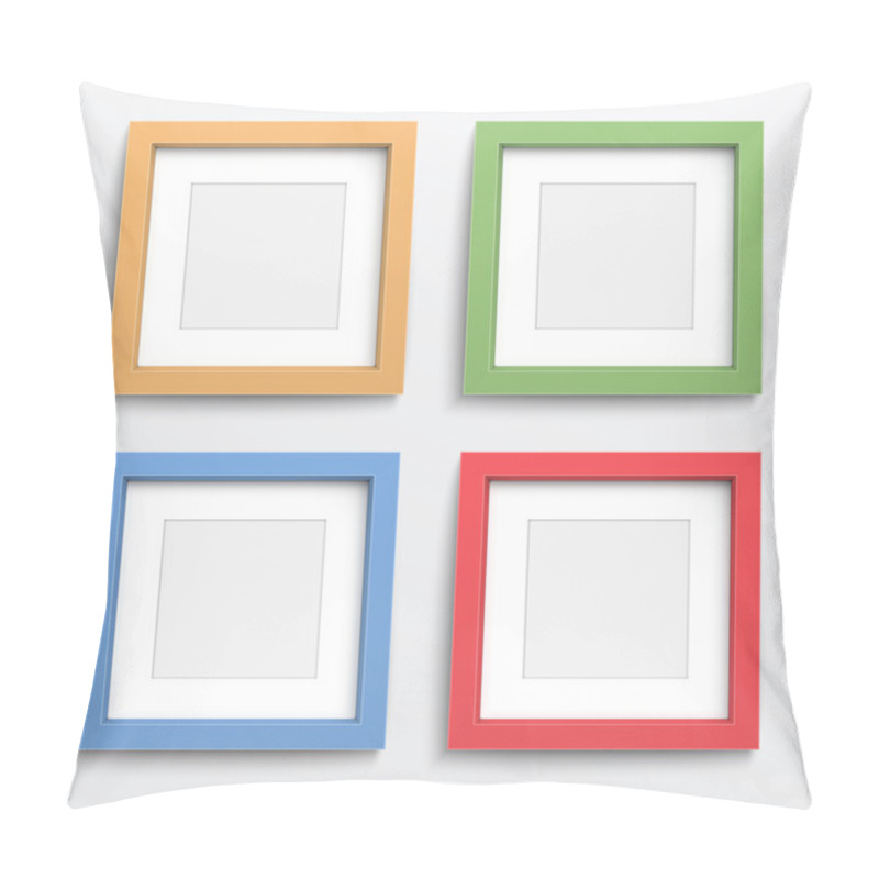 Personality  Color frame set on gray wall. pillow covers