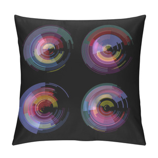 Personality  Set Of Glitch Elements In Digital Pixel Noise Color Abstract Design  Pillow Covers