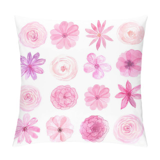 Personality  Set Of Hand Painted Watercolor Romantic Flowers Pillow Covers
