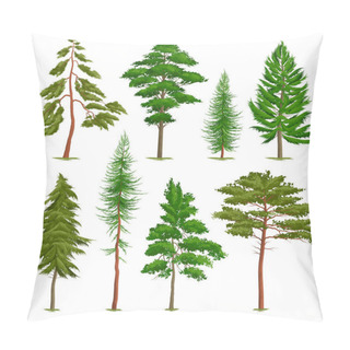 Personality  Realistic Pine Trees Set Pillow Covers