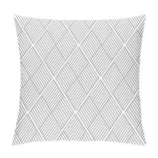 Personality  Seamless Pattern. Stylish Abstract Geometric Background. Modern Linear Texture With Thin Lines. Regularly Repeating Geometrical Tiled Grid With Striped Rhombuses, Diamonds. Vector Trendy Design Pillow Covers