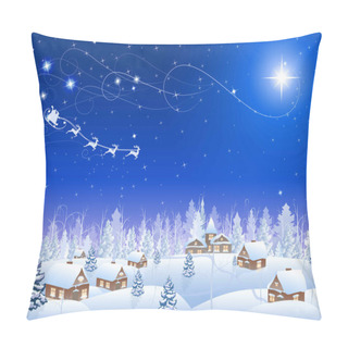 Personality  Christmas Star And Village Pillow Covers