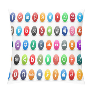 Personality  50 Social Icons Pillow Covers