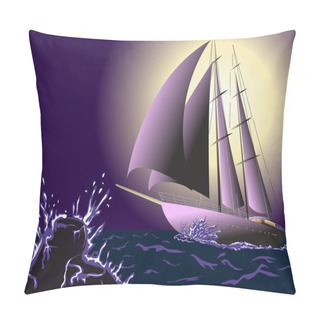 Personality  Yacht In The Ocean Pillow Covers