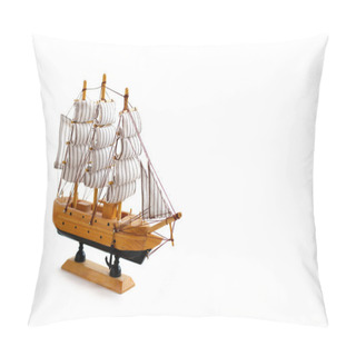 Personality  Model Ship On White Background Pillow Covers