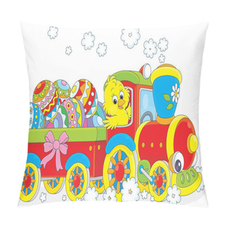 Personality  Easter Chick On A Train Pillow Covers