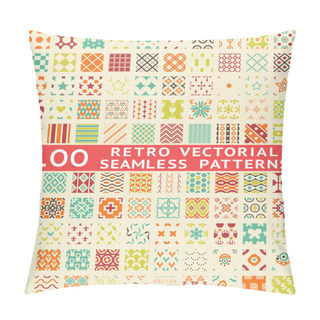 Personality Retro Different Vector Seamless Patterns (with Swatch). Pillow Covers