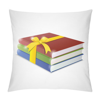 Personality  Stack Of Multicolor Books On White Background Pillow Covers