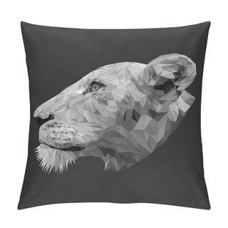 Personality  Lioness Animal Low Poly Design. Pillow Covers