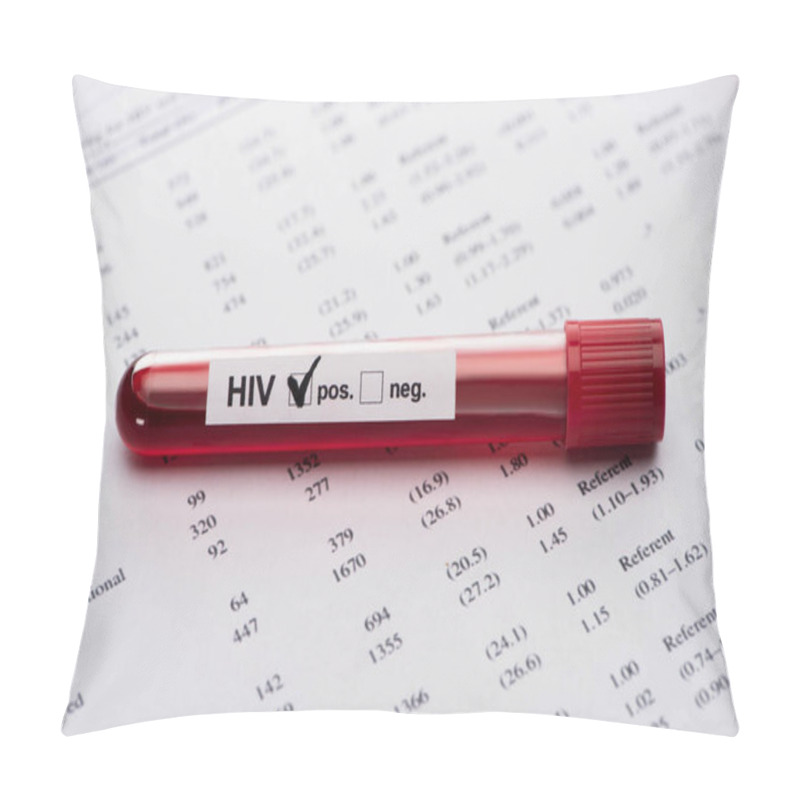 Personality  Positive Hiv Blood Sample Test On Paper Result Form Pillow Covers