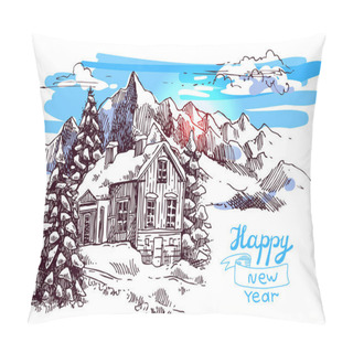 Personality  New Year Sketch Pillow Covers