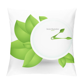 Personality  Green Clock. Vector Design Pillow Covers