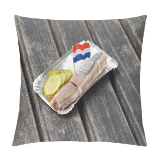 Personality  Dutch Snack, Seafood Sandwich With Herring, Onions And Pickled Cucumber. Pillow Covers
