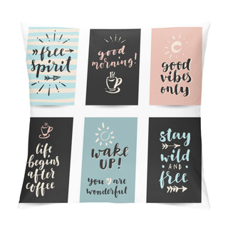 Personality  Set Of Modern Calligraphic Posters  Pillow Covers