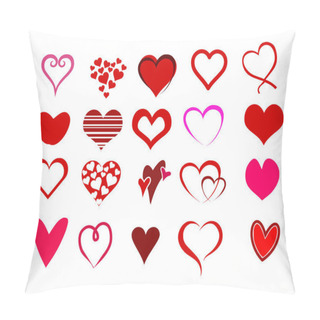 Personality  Beautiful And Cute Group Of Hearts Vector Illustration Pillow Covers