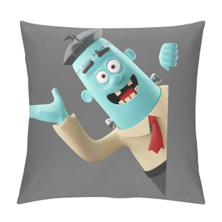 Personality  3d Helloween Cartoon Funny Character Frankenstein Pillow Covers