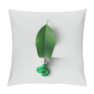 Personality  Collage Of Green Leaf And Paint Tube Pillow Covers