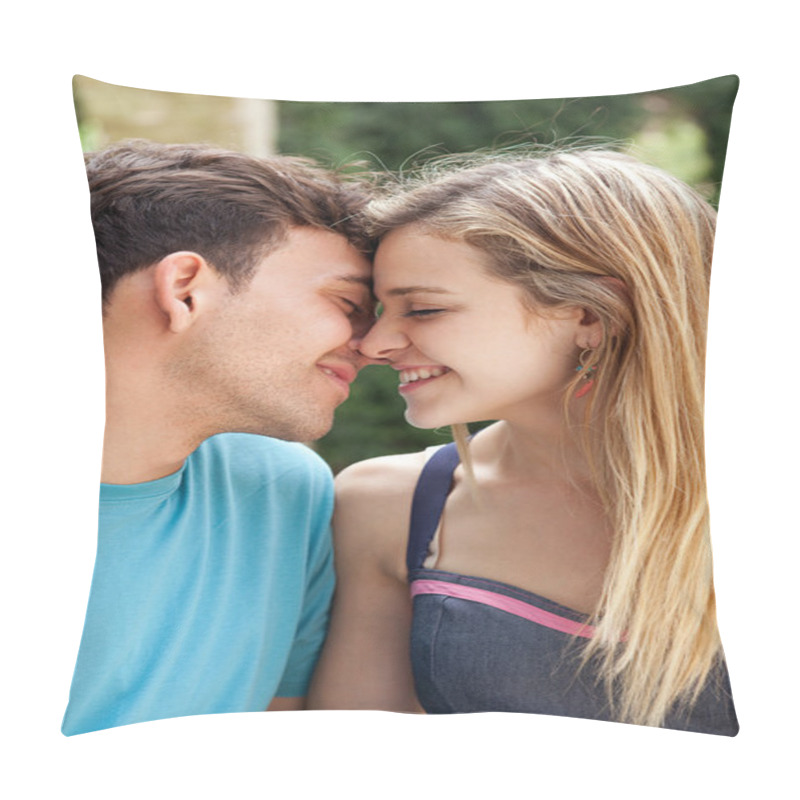 Personality  attractive couple kissing and smiling pillow covers