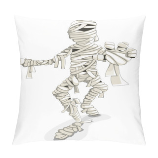 Personality  Walking Mummy Isolated On White Pillow Covers