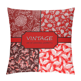 Personality  Seamless Vintage Floral Background Collection. Vector Background Pillow Covers