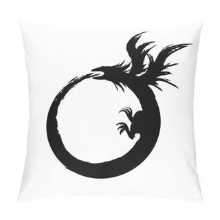 Personality  Black Ouroboros Isolated On White Background Pillow Covers