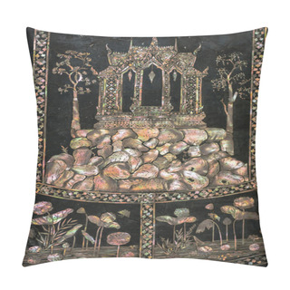 Personality  Thai Art Made Of Craft Pearl On The Temple Door Pillow Covers
