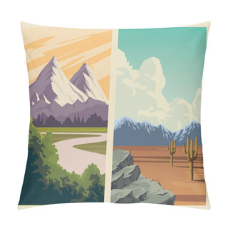Personality  Beautiful Landscape With Trees Forest And Mountains Pillow Covers