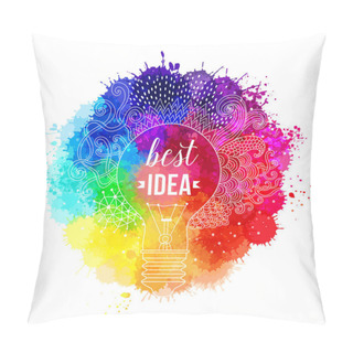 Personality  Watercolor Rainbow Background. Collection Of Paint Splash Watercolor Drops. Set Of Brush Strokes. Pillow Covers