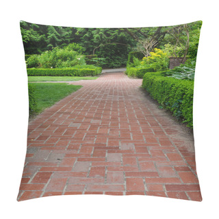 Personality  Brick Pathways Through A Garden Pillow Covers
