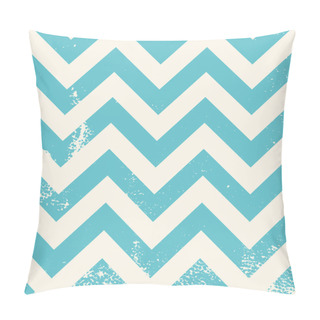 Personality  Blue Chevron Pattern With Distressed Texture Pillow Covers