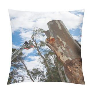Personality  Firefighter Cutting Down Trees On The Autoscale Pillow Covers