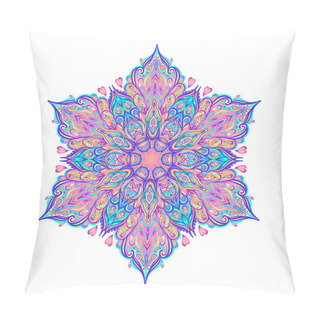 Personality  Vector Ornamental Lotus Floral Design, Ethnic Art, Patterned Indian Paisley. Hand Drawn Illustration. Invitation Element. Tattoo, Astrology, Alchemy, Boho And Magic Symbol. Pillow Covers