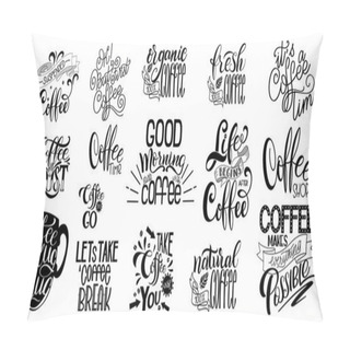 Personality  Lettering Sets Of Coffee Quotes Pillow Covers