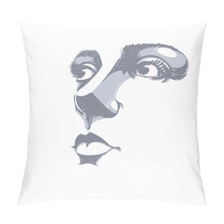 Personality  Graphic Hand-drawn Portrait Of Woman Pillow Covers