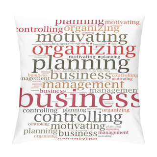 Personality  Business Management Functions. Word Cloud Illustration. Pillow Covers