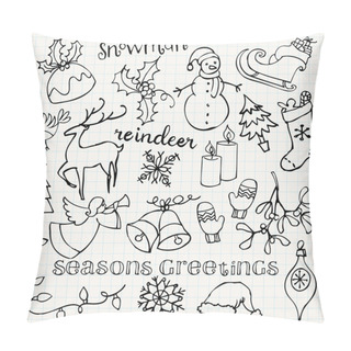 Personality  Christmas Icons Doodles Pillow Covers