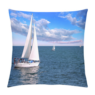 Personality  Sailboats At Sea Pillow Covers