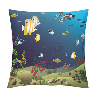 Personality  Tropical Fishes Bottom Of The Ocean Pillow Covers