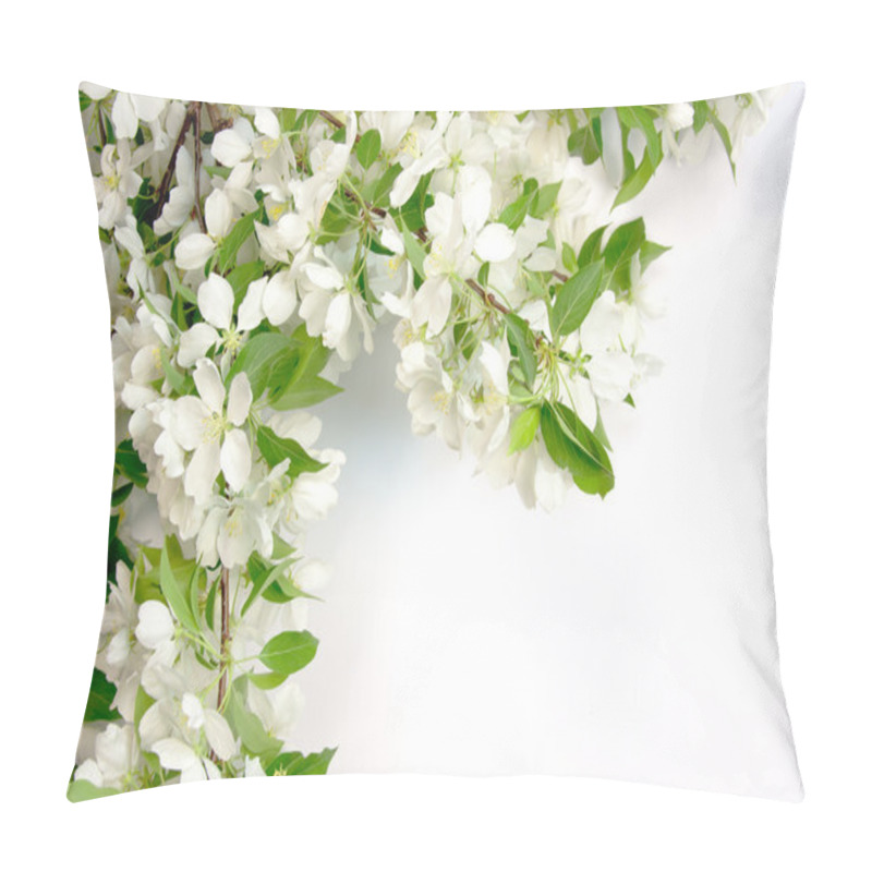 Personality  beautiful designer background with the sprigs of flowering apple pillow covers