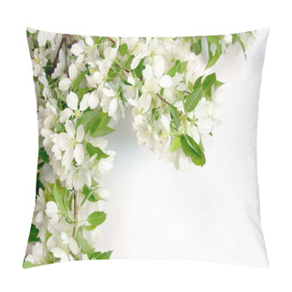 Personality  Beautiful Designer Background With The Sprigs Of Flowering Apple Pillow Covers